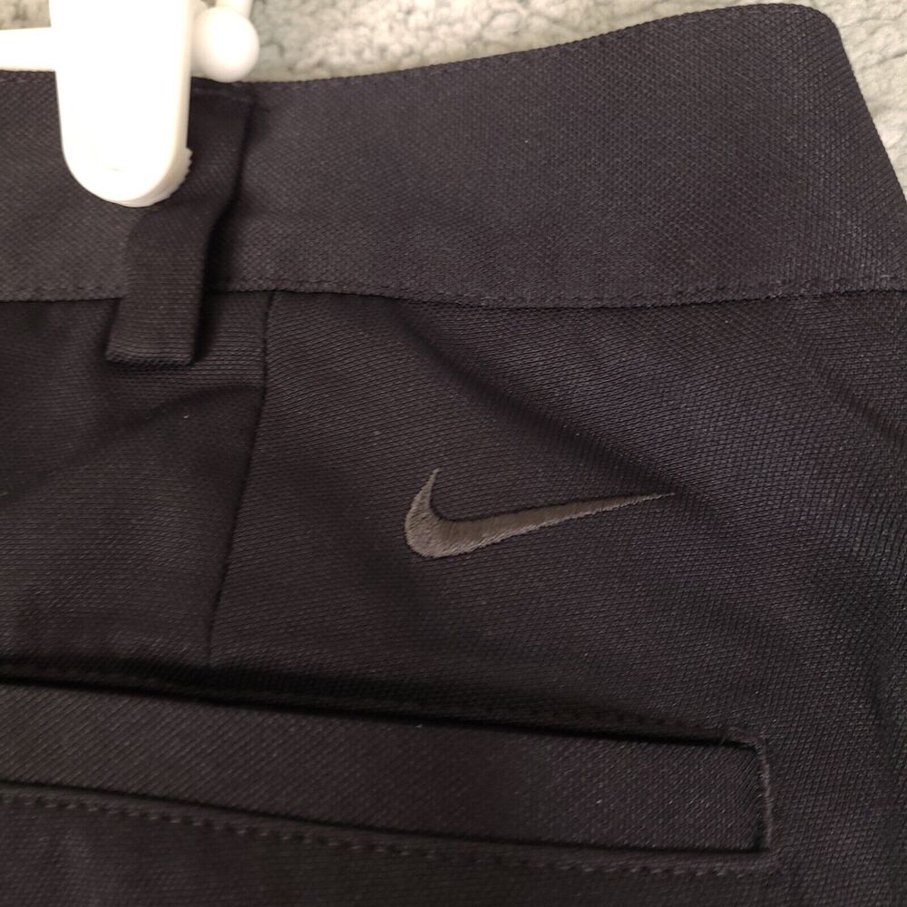 Nike Shorts Mens 42 Black Golf Golfer Pleated Swoosh Logo Casual - Picture 7 of 14